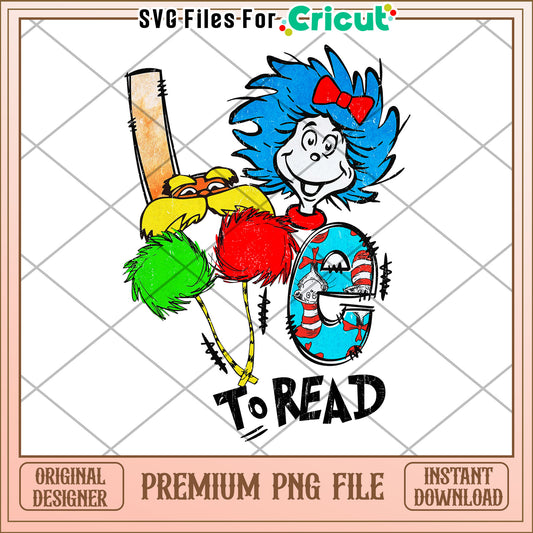 Option 1 (61 characters)  Dr Seuss Love to Read PNG Image Download
