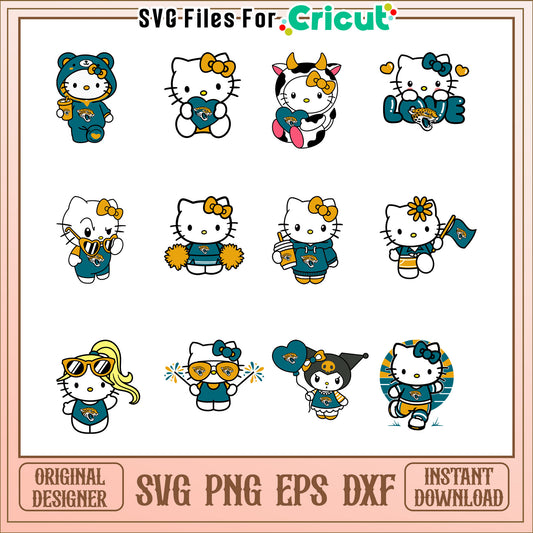 Option 1 (61 characters)  Hello Kitty Jaguars SVG Bundle PNG EPS DXF
