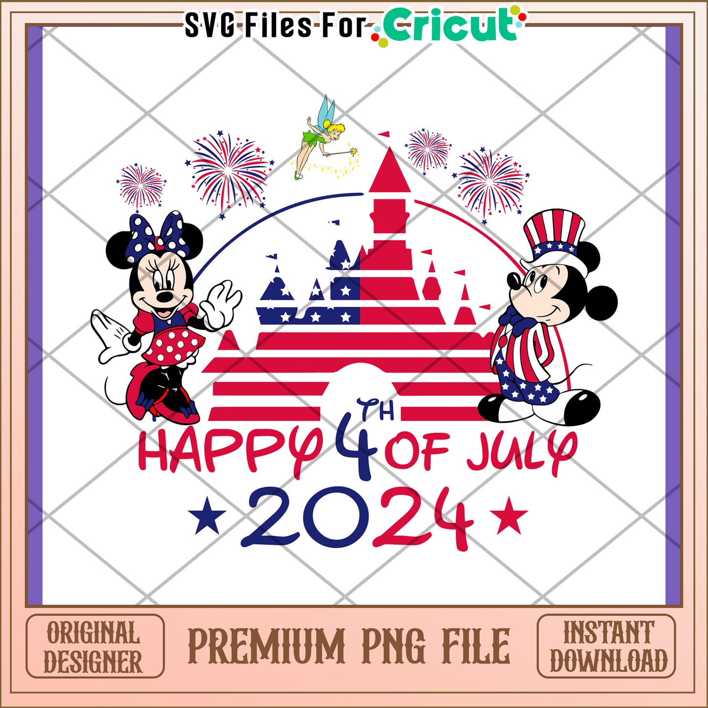Option 1 (61 characters)  Minnie Mickey 4th July PNG 2024 Download