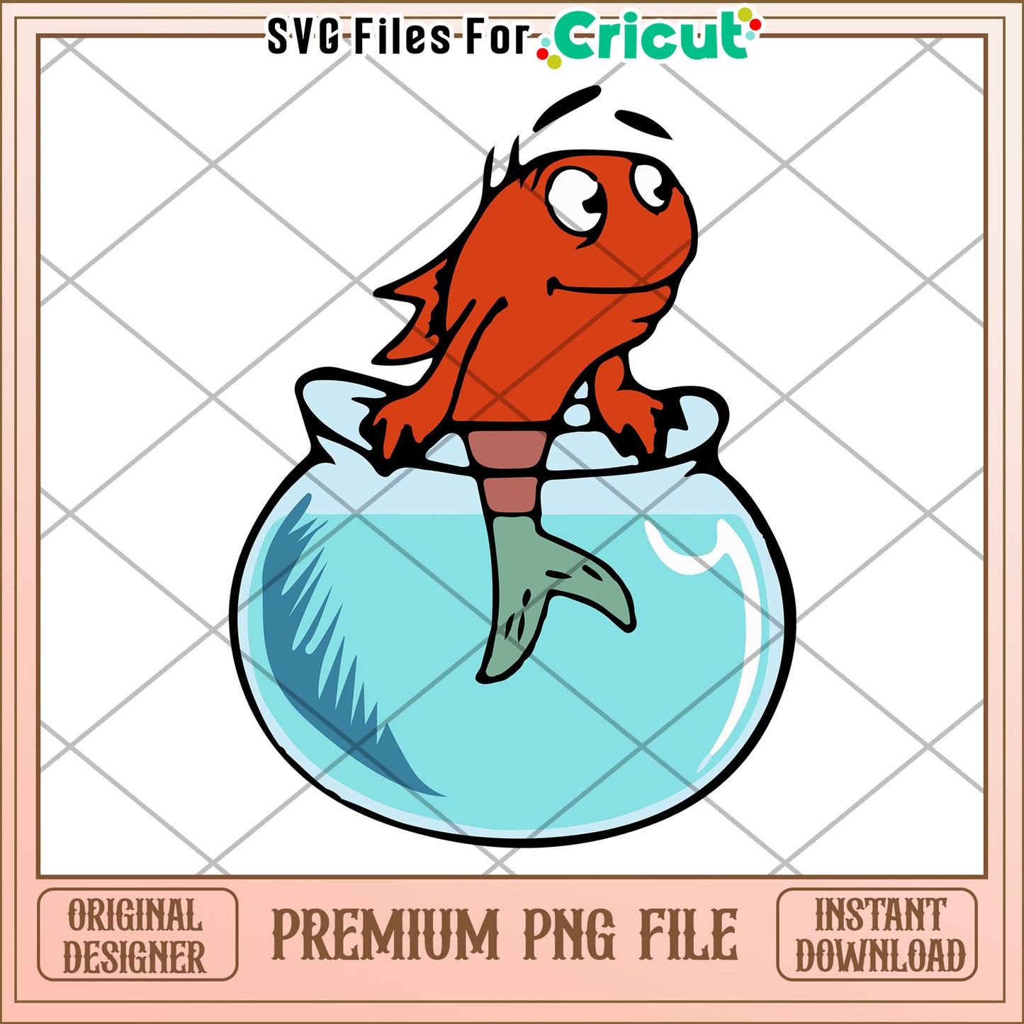 Option 1 (62 characters)  Goldfish Bowl PNG Image Instant Download