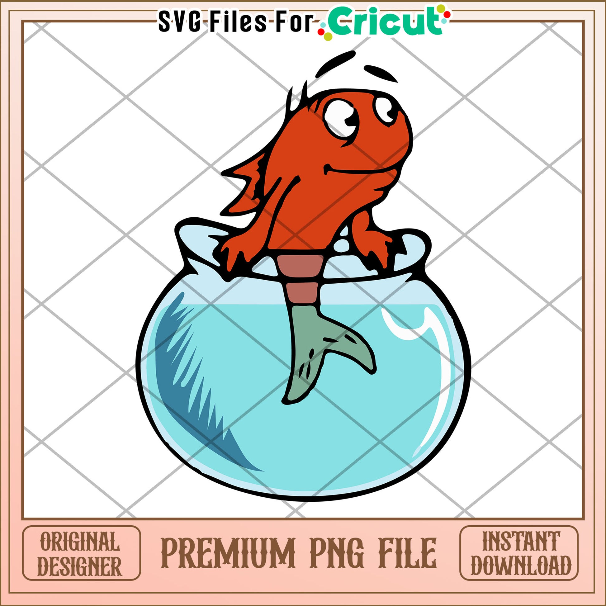 Option 1 (62 characters)  Goldfish Bowl PNG Image Instant Download