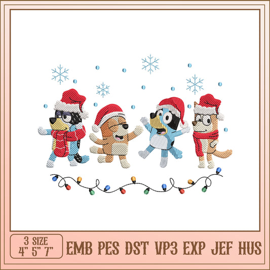 Option 1 (Focus on Character)  Christmas Puppy Embroidery Design