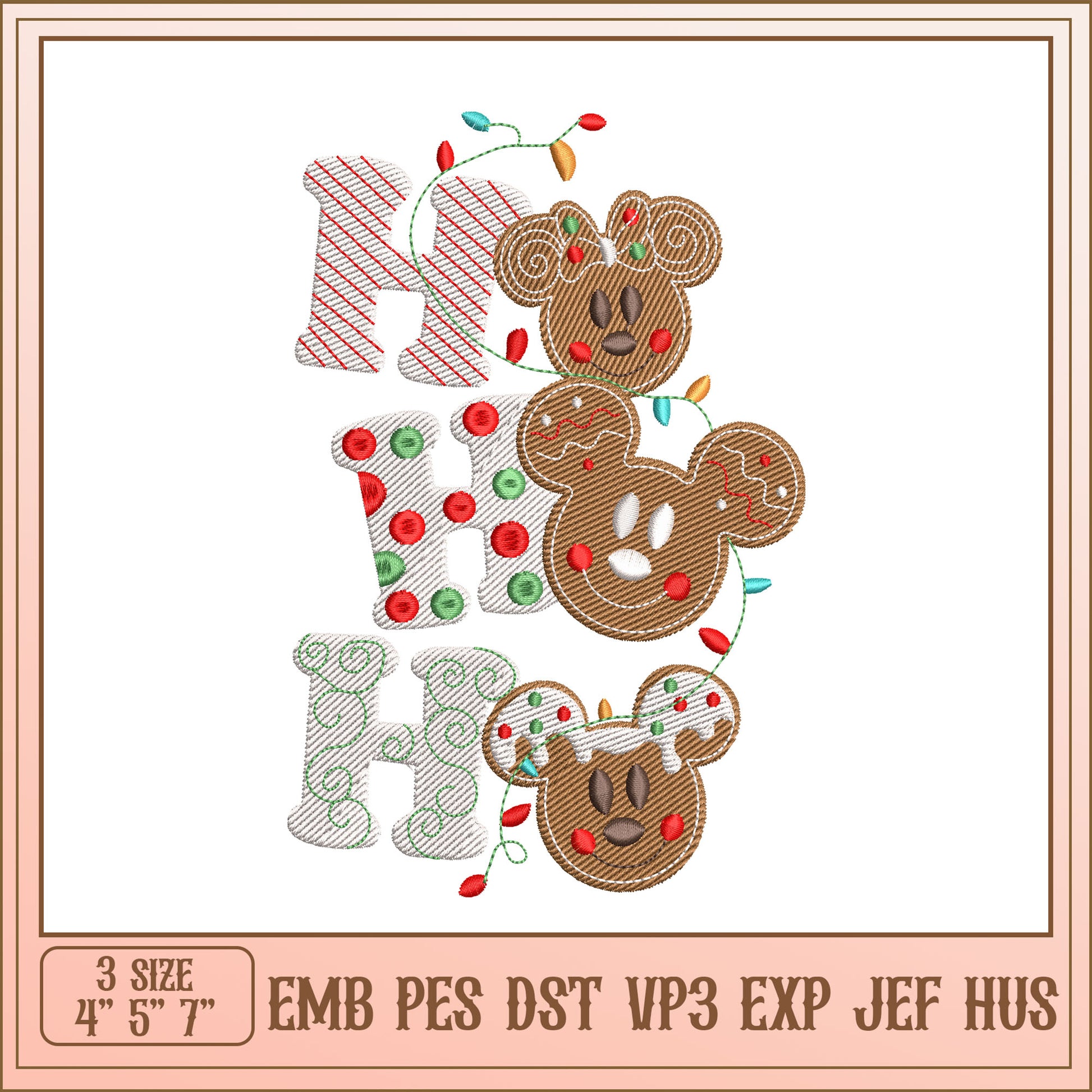 Option 1 (Focus on Keywords)  Christmas Mickey Ho Ho Ho Embroidery