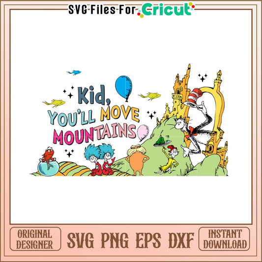 Option 1 (Focus on character)  Cat in the Hat SVG Design Download