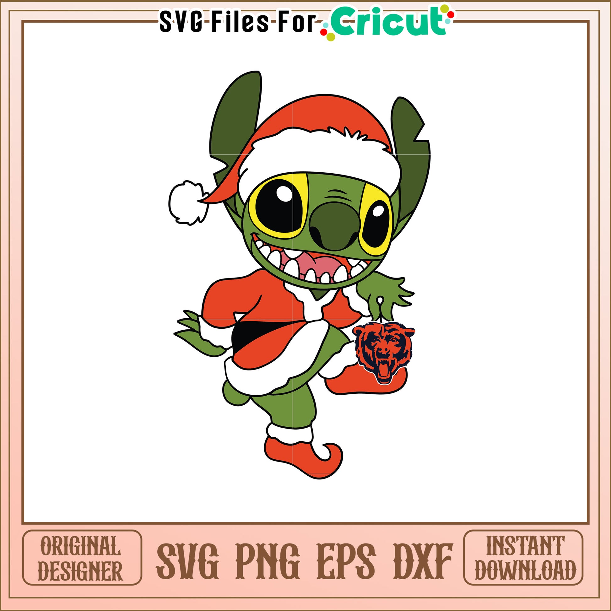 Option 1 (Focus on character)  Christmas Stitch SVG Design