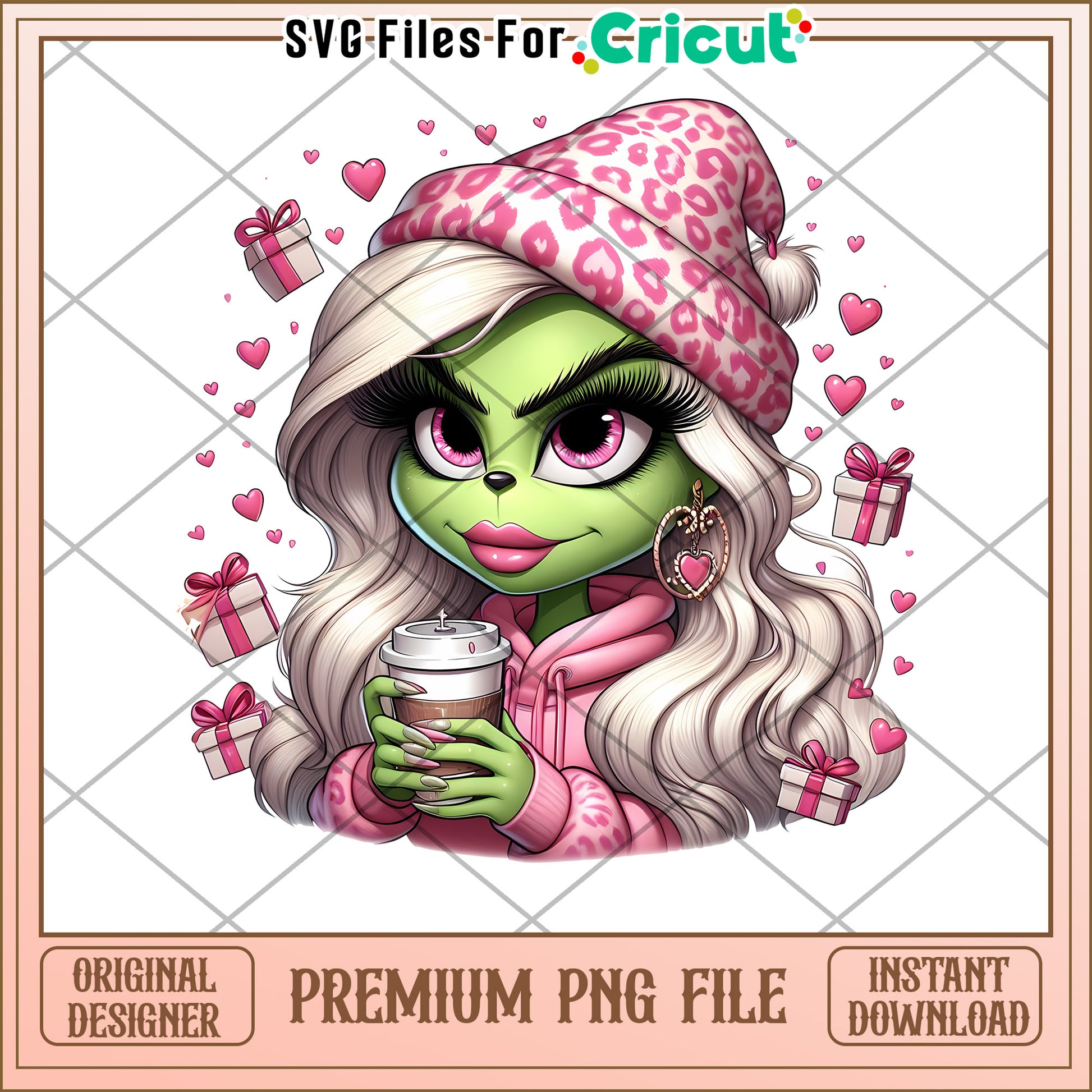 Option 1 (Focus on character)  Cute Green Girl PNG Sublimation Design