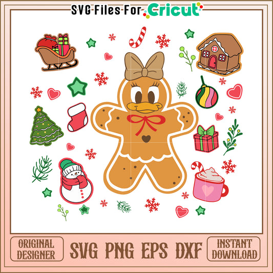Option 1 (Focus on character) Daisy Duck Christmas SVG Bundle