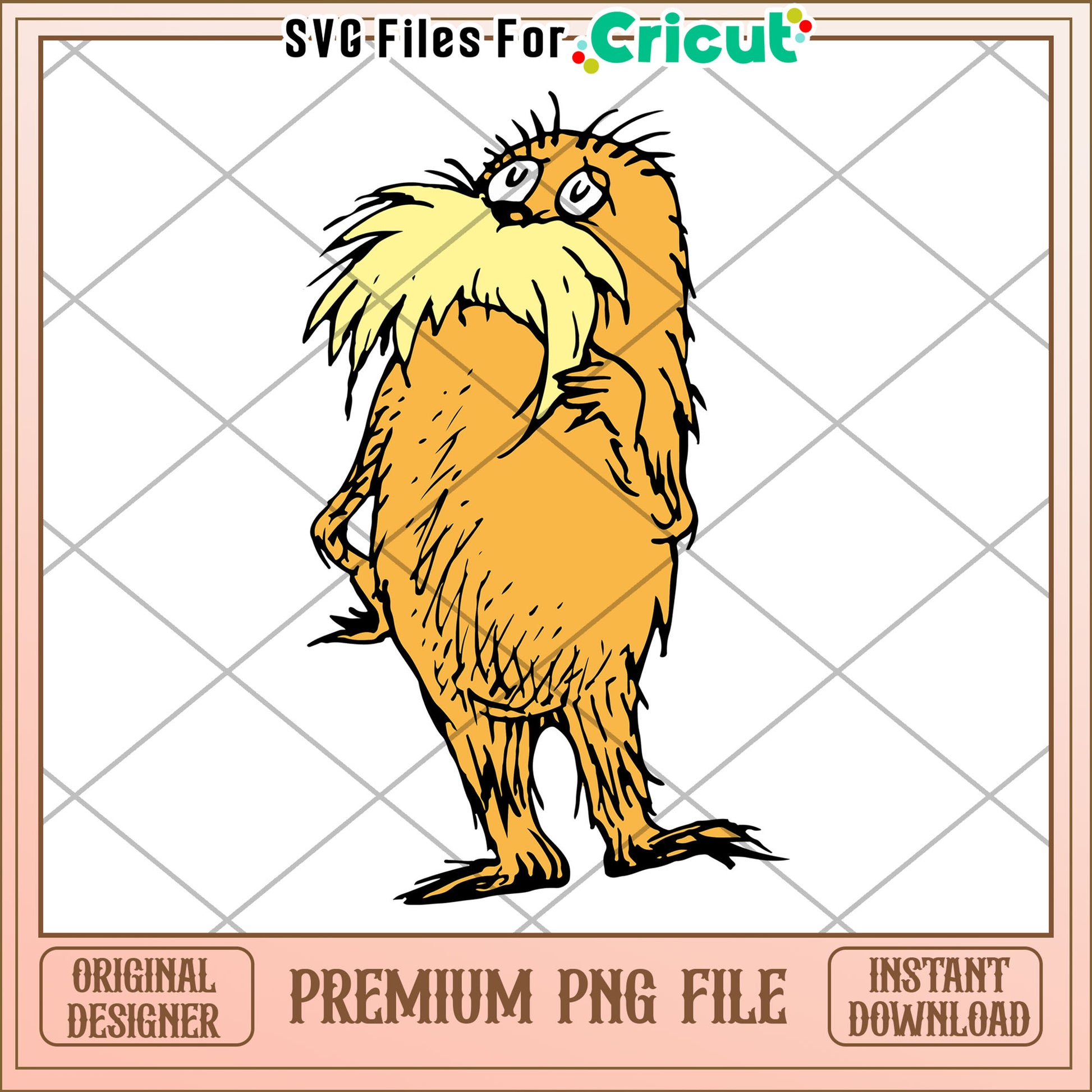 Option 1 (Focus on character)  Lorax PNG Image Instant Download
