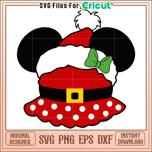 Option 1 (Focus on character)  Minnie Mouse Christmas SVG PNG EPS DXF