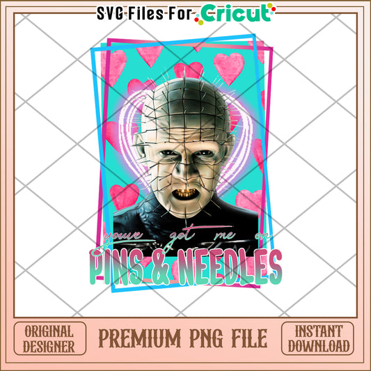 Option 1 (Focus on character)  Pinhead Valentines PNG Cricut File