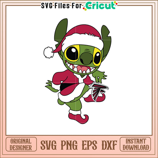 Option 1 (Focus on character)  Stitch Atlanta Falcons SVG Design