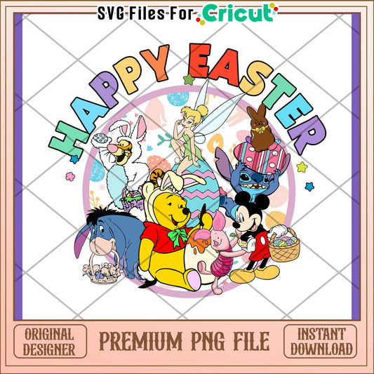 Option 1 (Focus on characters) Disney Easter PNG Winnie the Pooh, Mickey Mouse