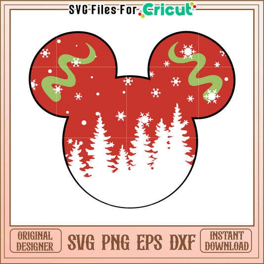 Option 1 (Focus on design)  Christmas Mickey SVG Design PNG, EPS, DXF