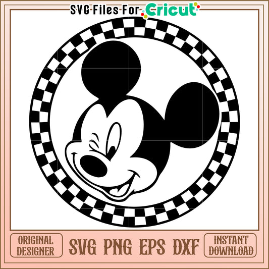 Option 1 (Focus on design) Mickey Mouse Checkered SVG PNG EPS DXF