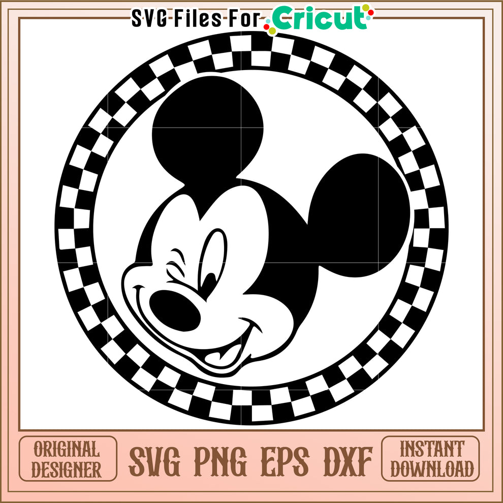 Option 1 (Focus on design) Mickey Mouse Checkered SVG PNG EPS DXF – svg ...
