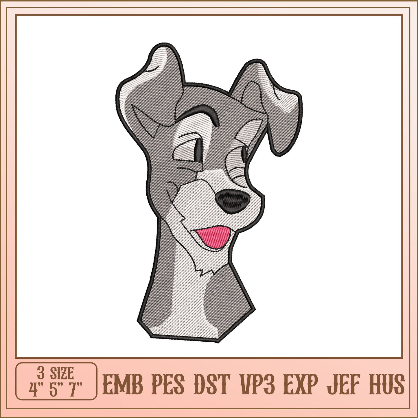 Option 1 (Focus on dog breed)  Cute Puppy Embroidery Design