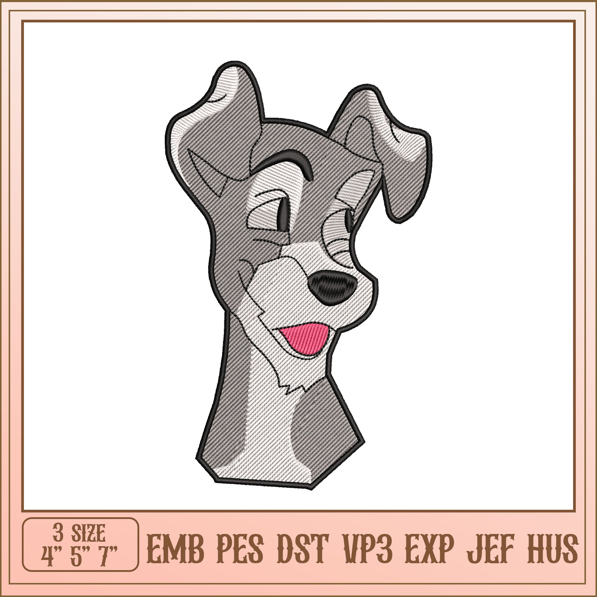 Option 1 (Focus on dog breed)  Cute Puppy Embroidery Design