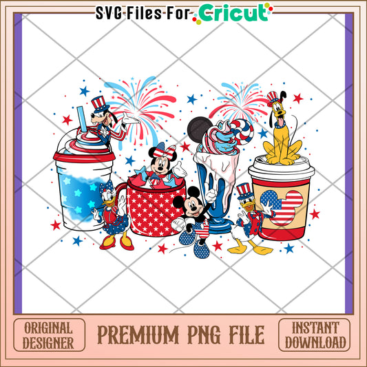 Option 1 (Focus on holiday)  Patriotic Mickey Mouse PNG Design