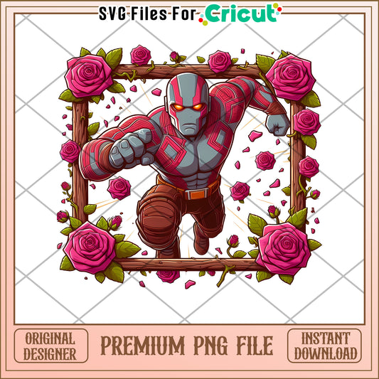 Option 1 (Focus on the character)  Powerful Superhero PNG Roses & Action