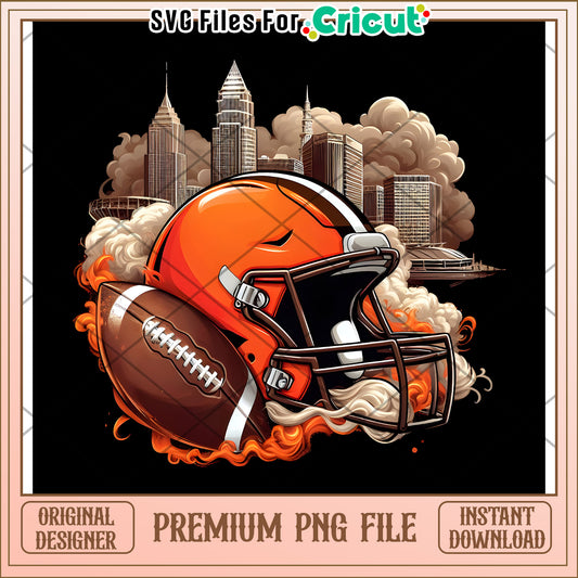 Orange Football Helmet Design, Perfect for Cricut Projects Download