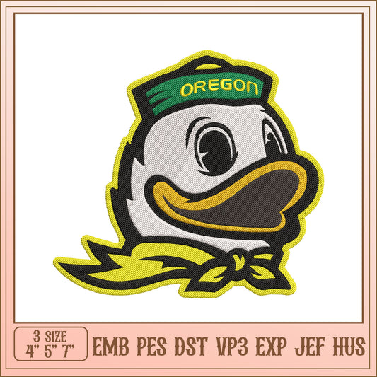 Oregon Duck Embroidery Design