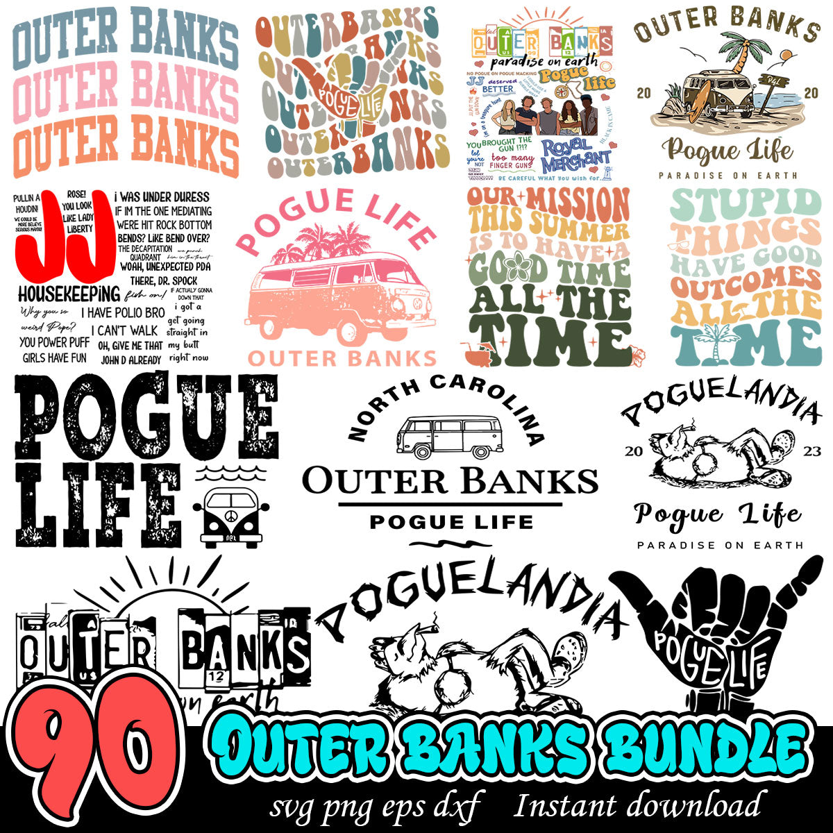Outer banks bundle, Outer banks art svg bundle
