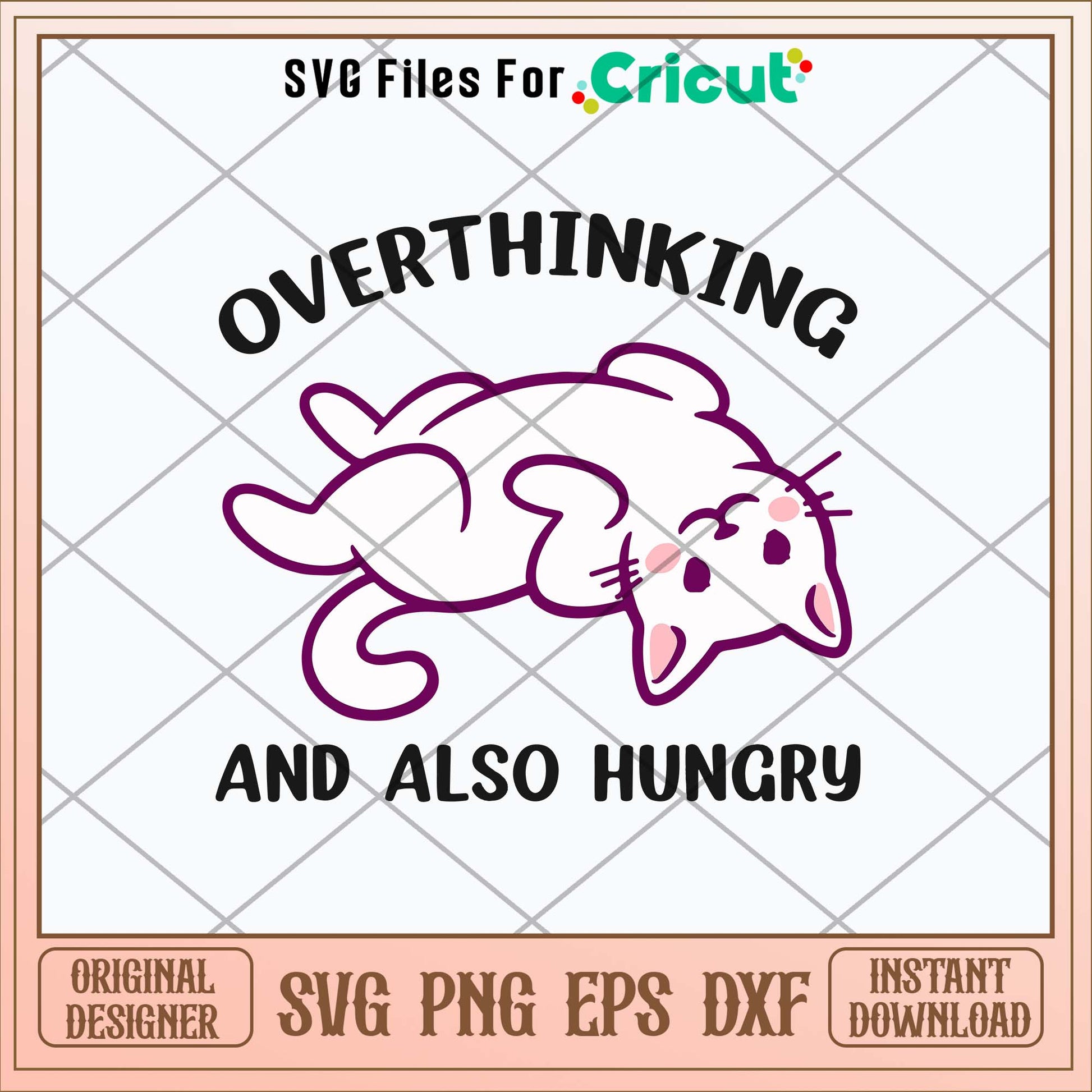 Overthinking And Also Hungry Svg, Cat Svg-Svgfilesforcricut