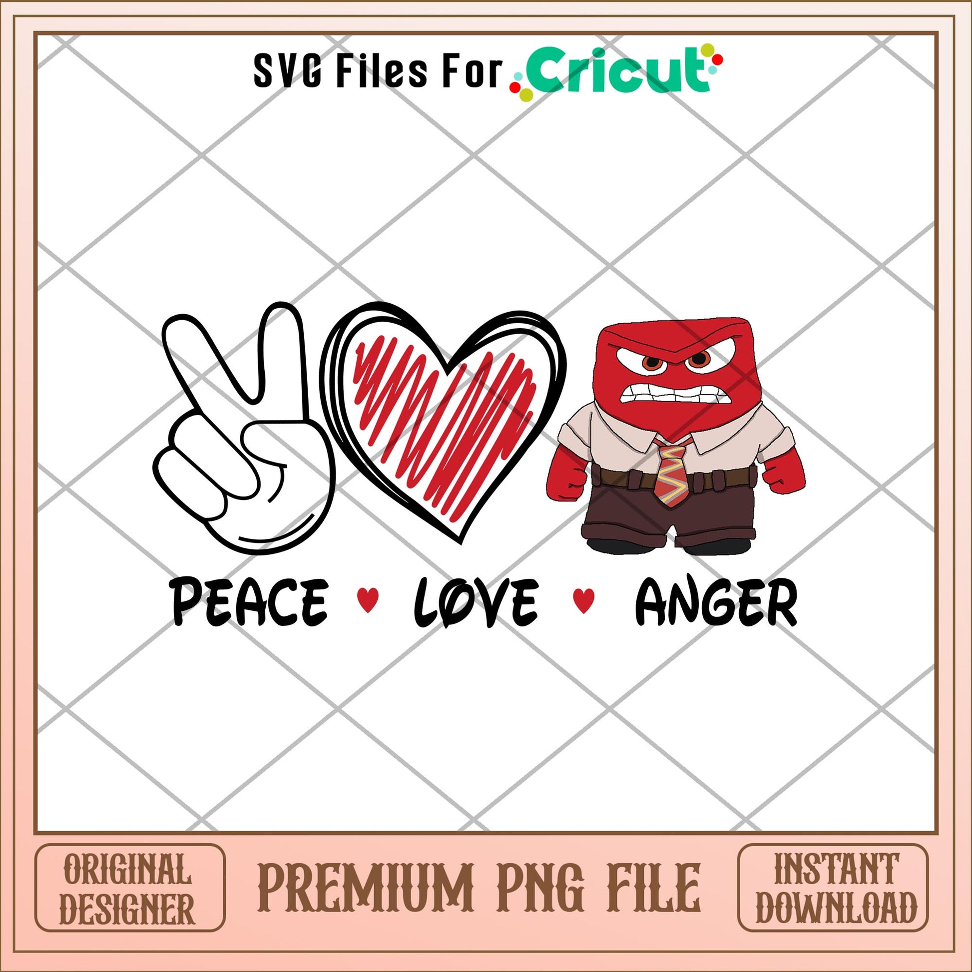 Peace love anger Inside out 2 png