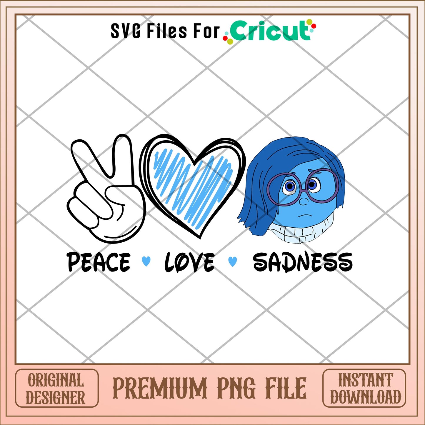 Inside out peace love sadness png