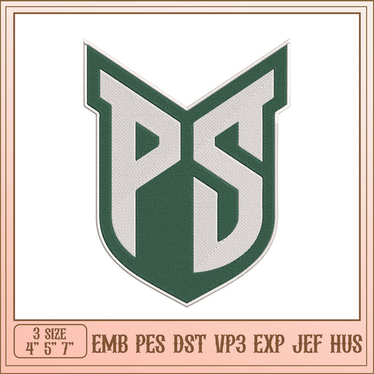 PS Monogram Embroidery Design