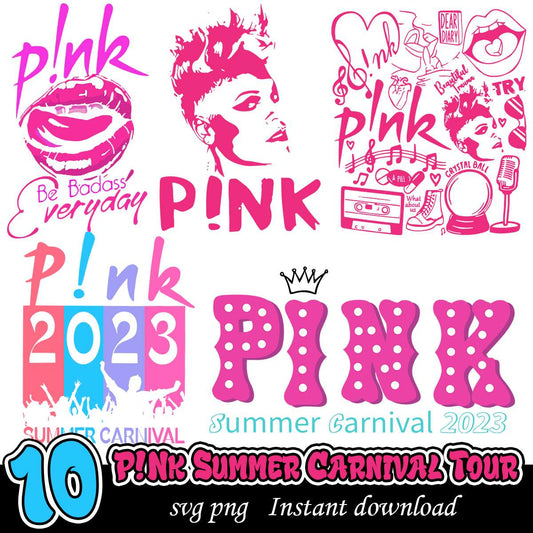 P!nk Summer Carnival Tour Bundle, Pink svg bundle