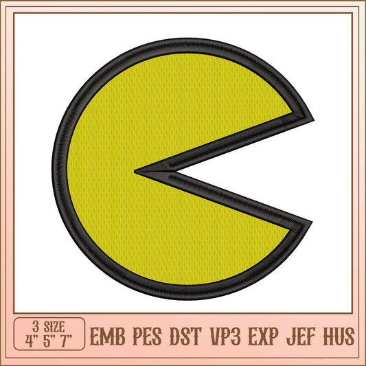 Pac-Man Embroidery Design