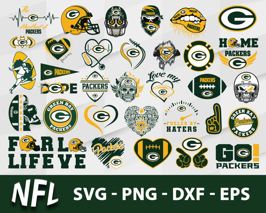 Green bay packers nfl bundle svg, green bay packers football​ svg
