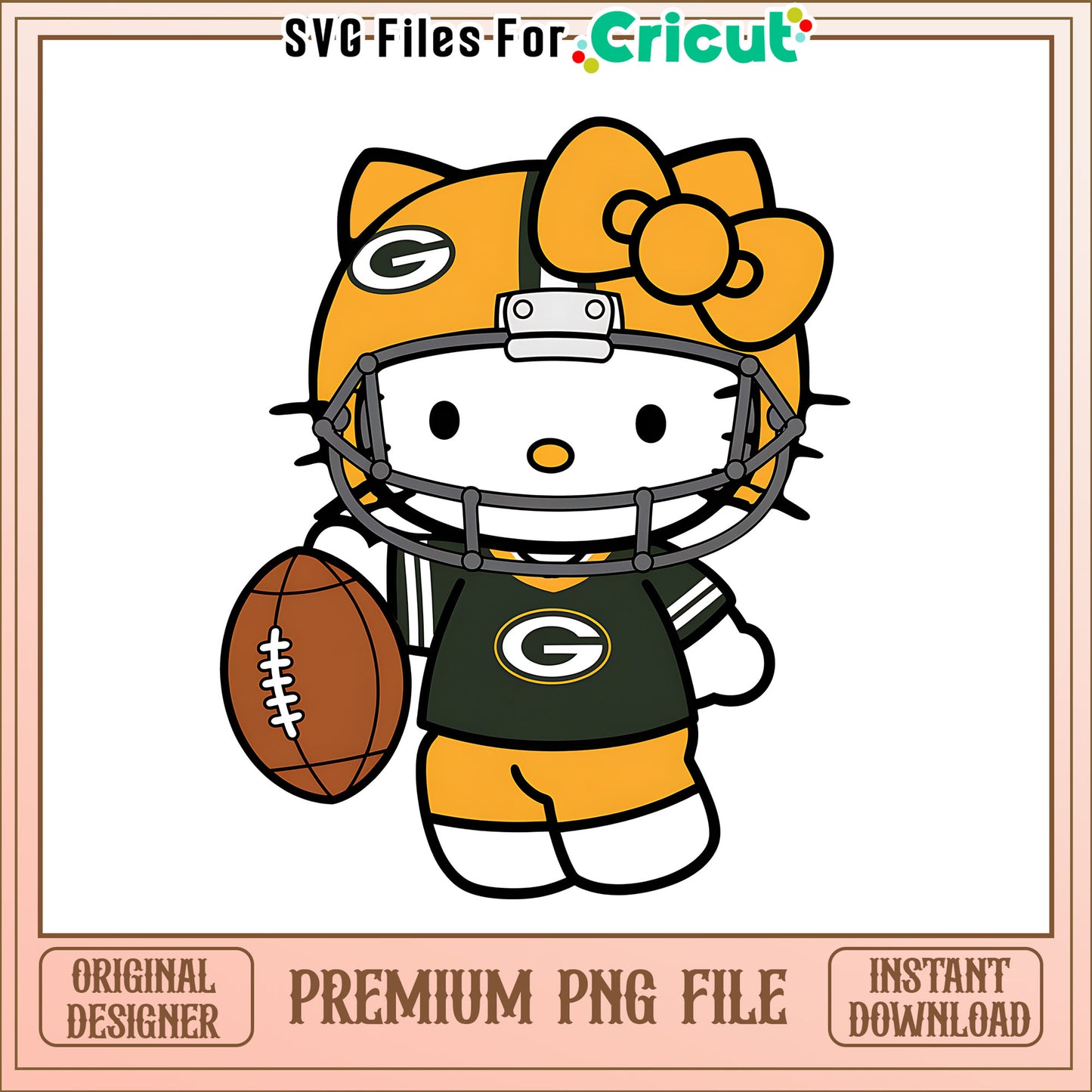 Packers Hello Kitty helmet png, Green Bay Packers png, NFL png