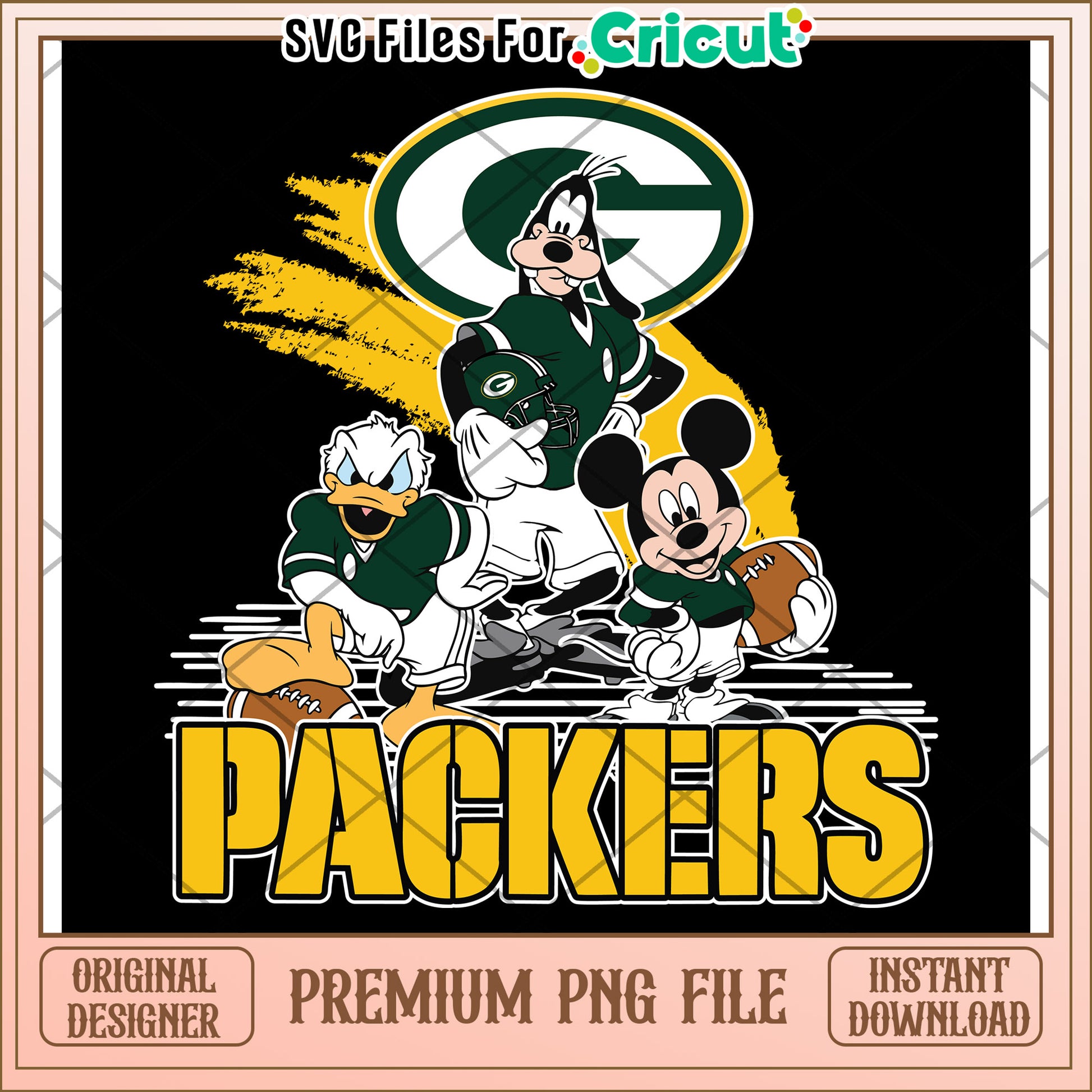 Packers Mickey Mouse and Friends PNG Design, Instant Download File
