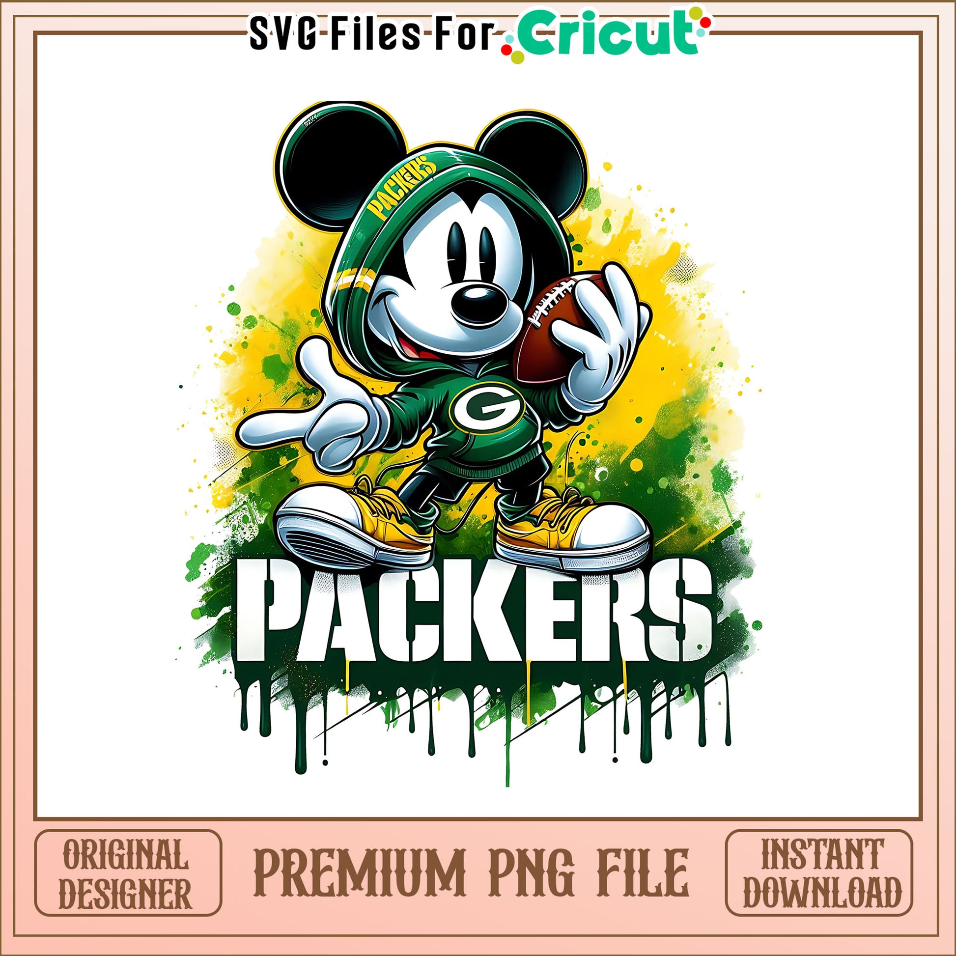 Packers Mickey rugby ball png, Green Bay Packers png, NFL png