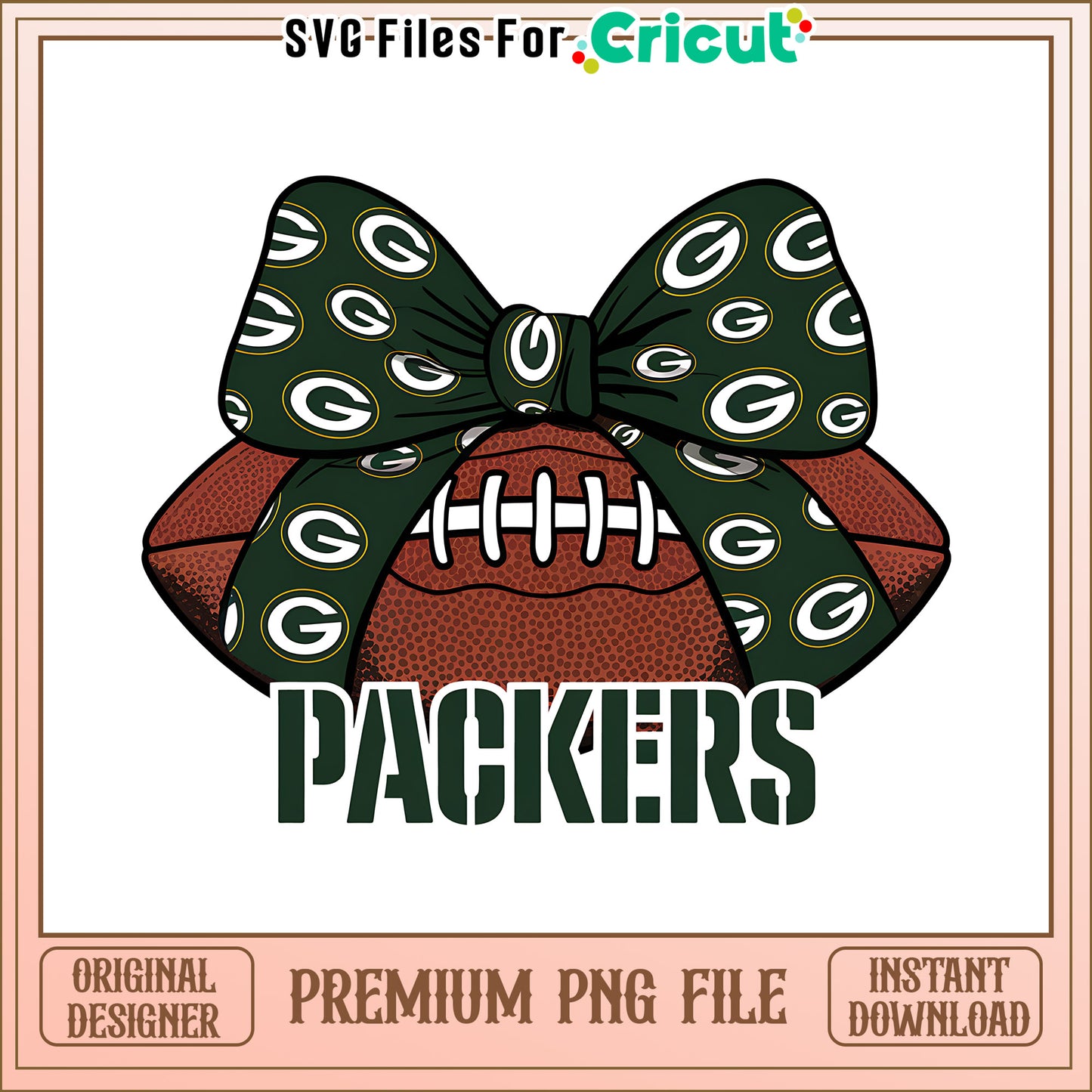 Packers rugby ball and bow png, Green Bay Packers png, NFL png