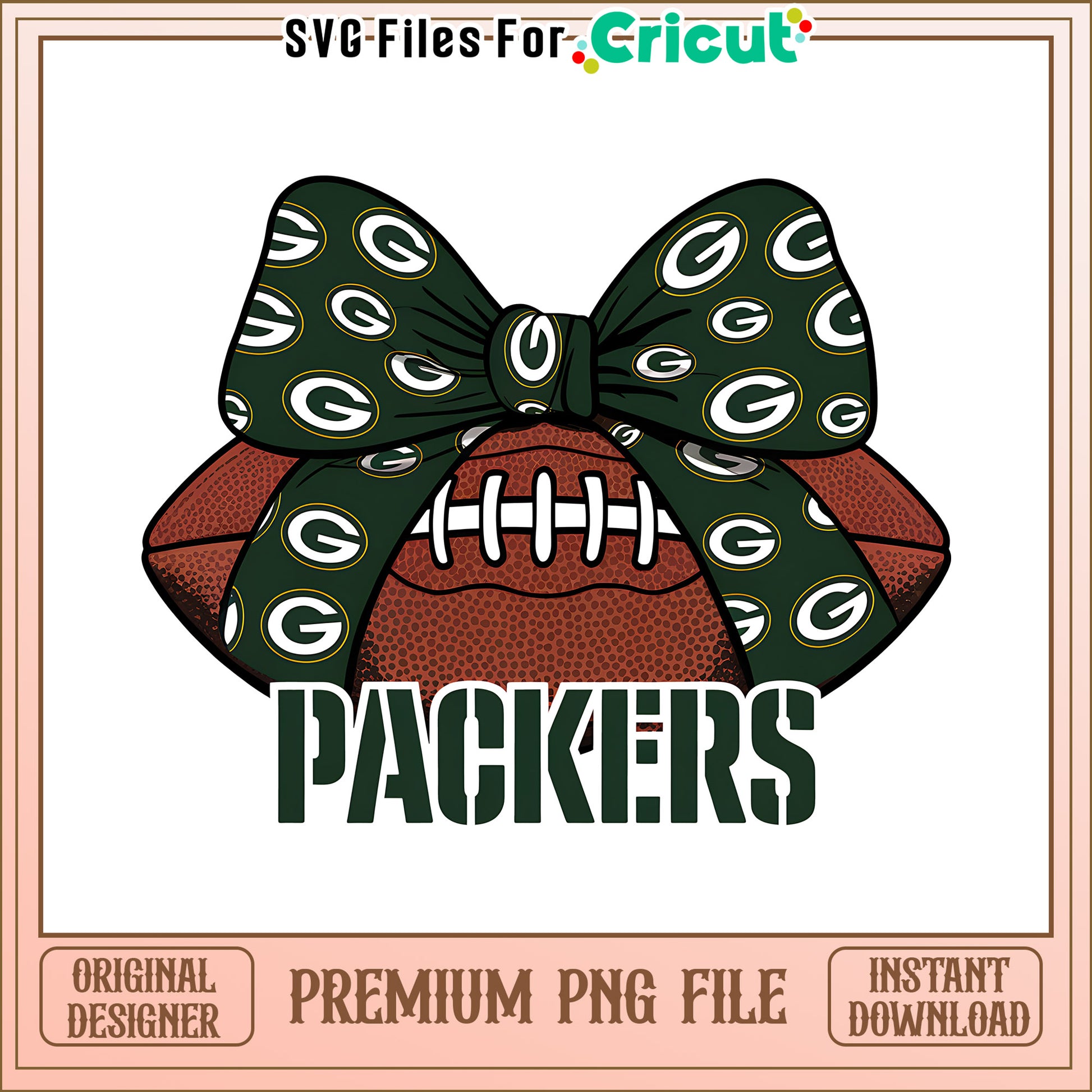 Packers rugby ball and bow png, Green Bay Packers png, NFL png