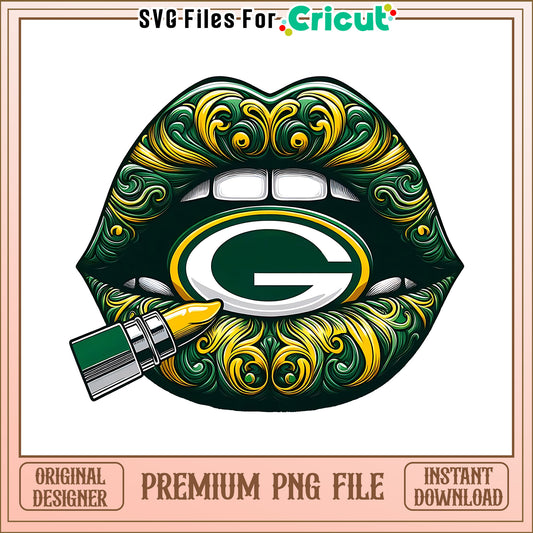 Packers vintage lips design png, Green Bay Packers png, NFL png