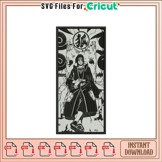 Pain Itachi Embroidery Design Instant Download