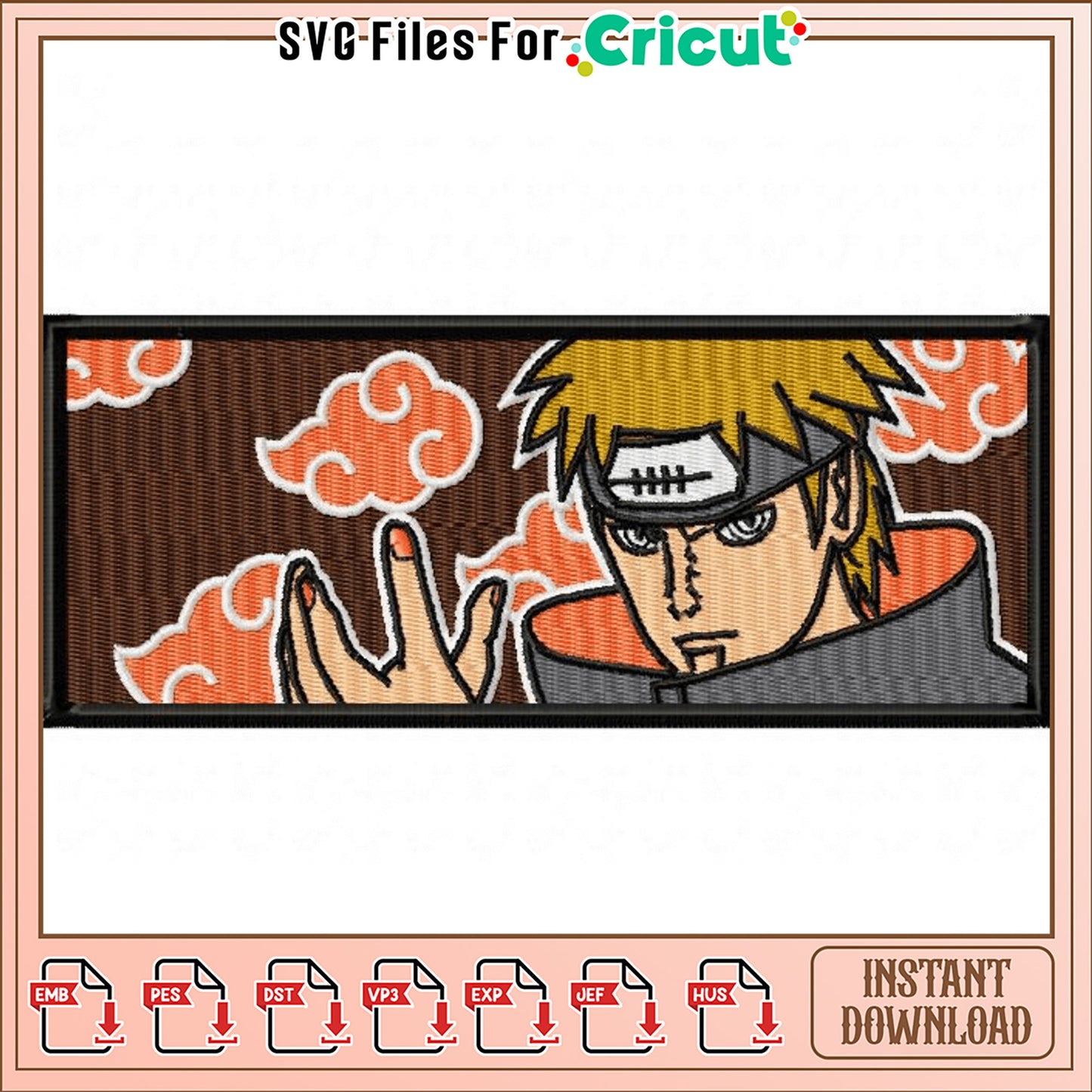 Painterly Naruto Embroidery Design Instant Download