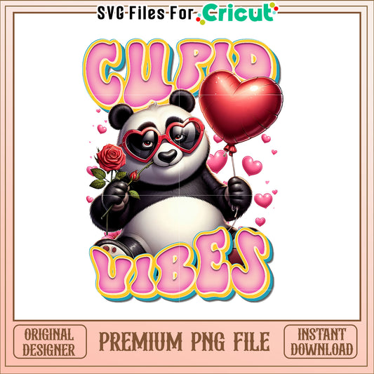 Panda Cupid Vibes PNG Image