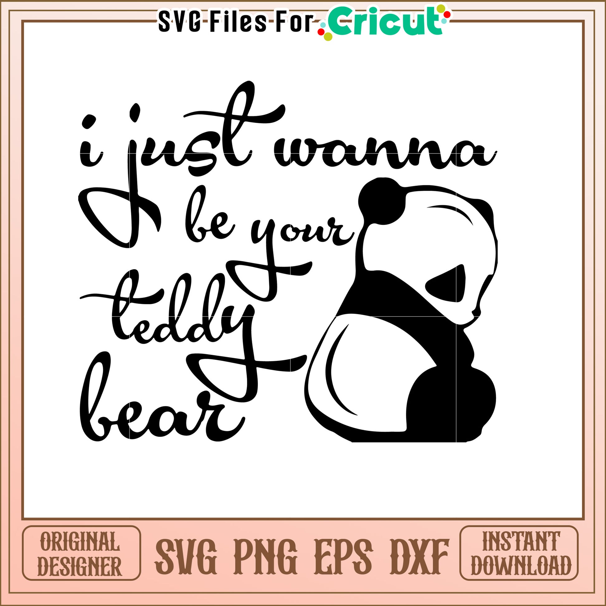 Panda Teddy Bear SVG Cut File