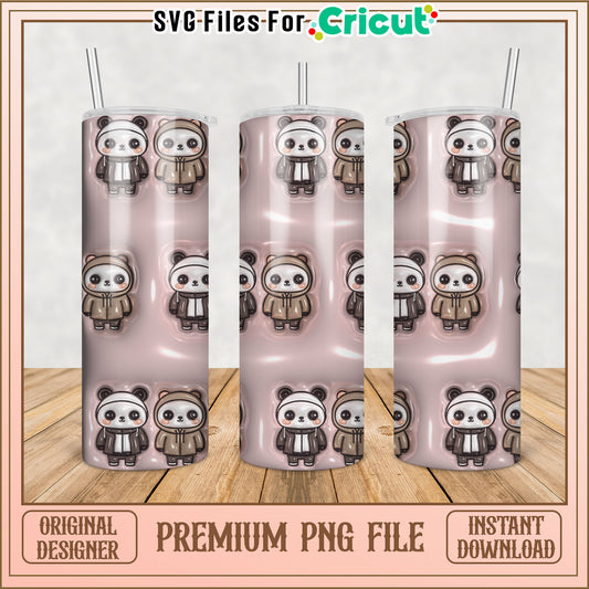 Panda Tumbler PNG Sublimation Design