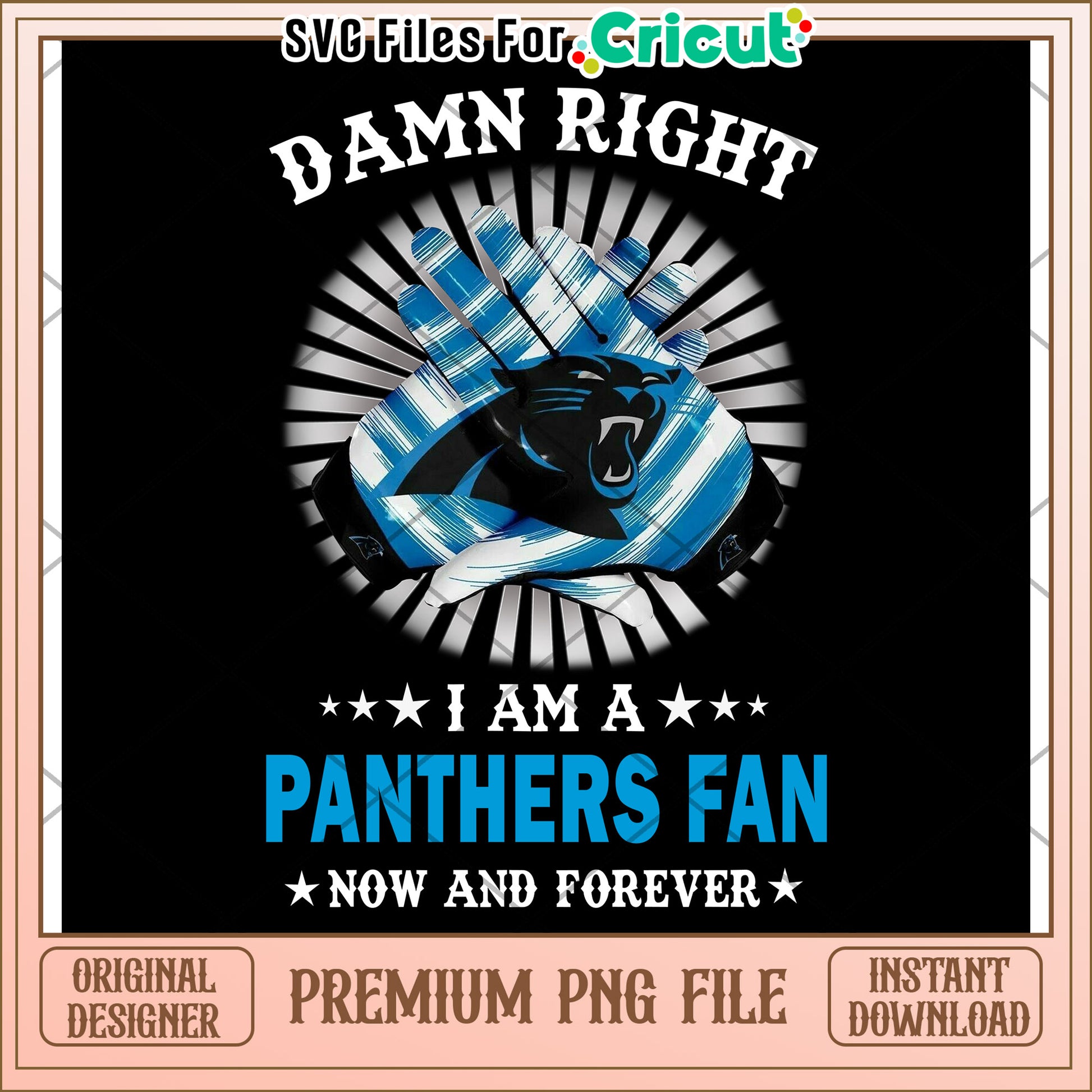 Panthers Fan PNG Design, Perfect for Cricut Projects Now Available