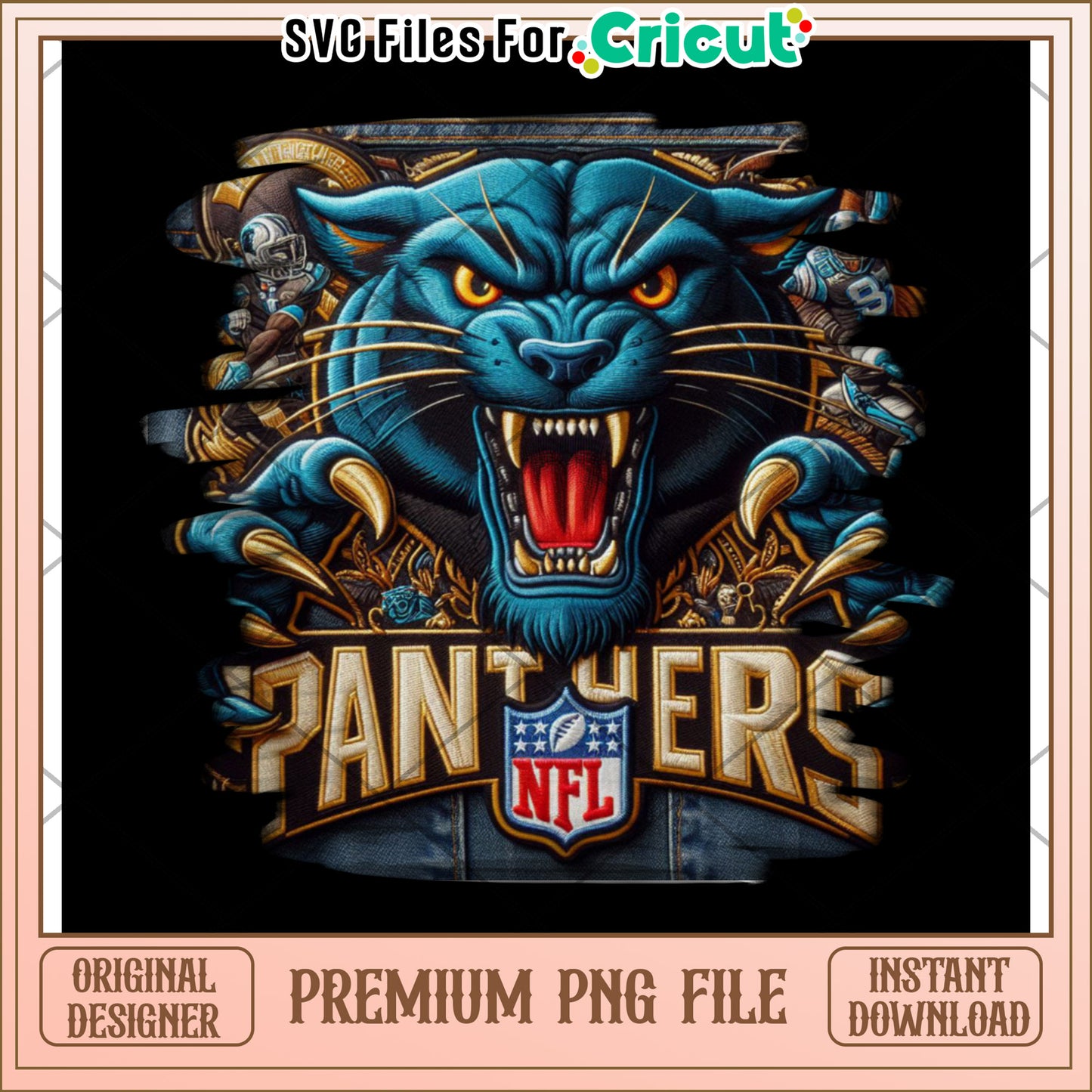 Panthers NFL graphic design for Cricut users, premium quality PNG file