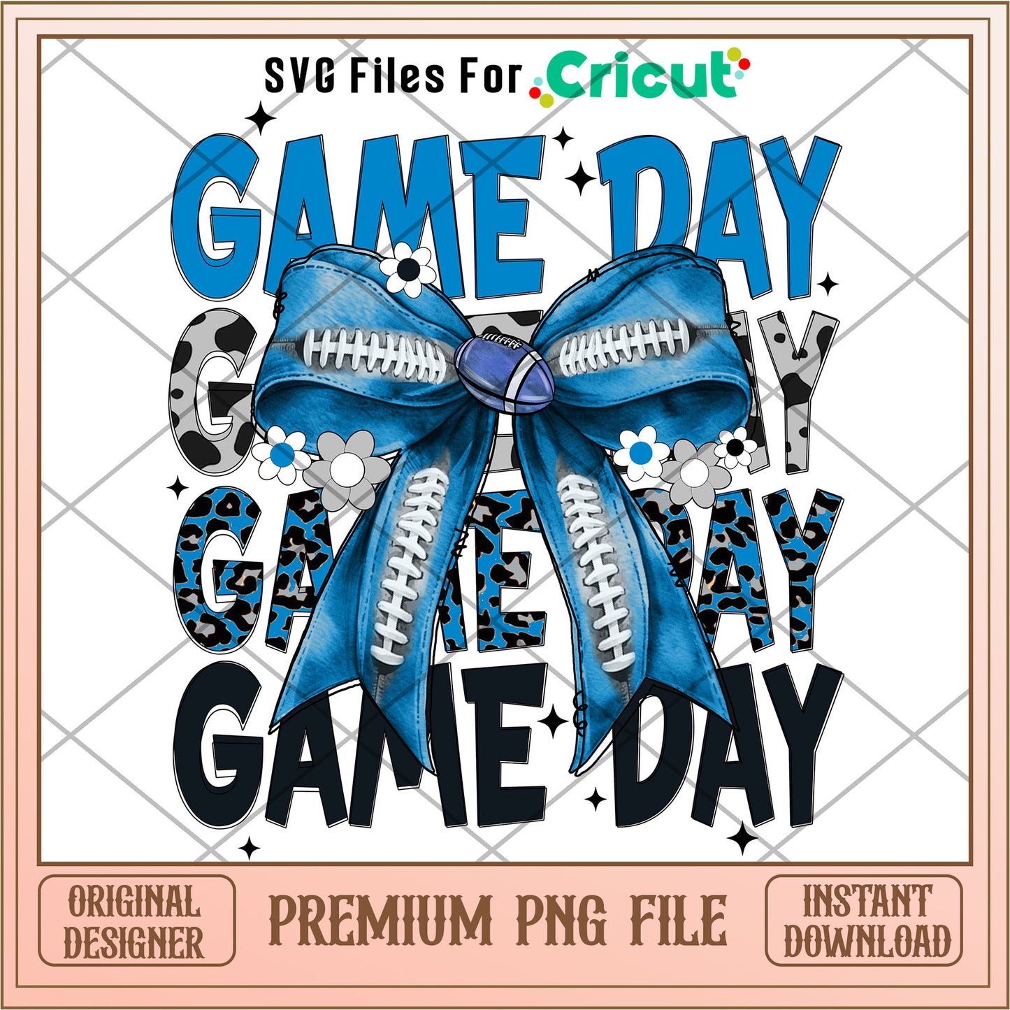 Panthers coquette football bow png, Carolina Panthers png, NFL png