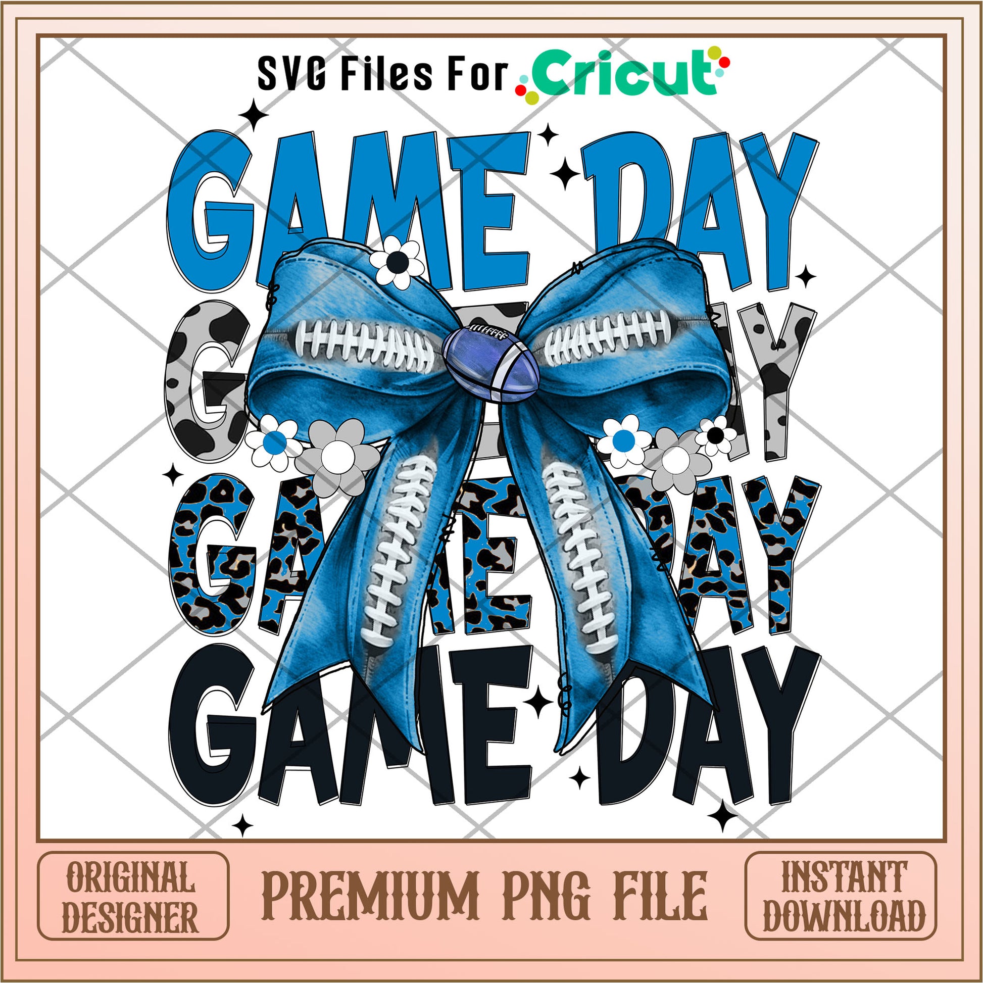 Panthers coquette football bow png, Carolina Panthers png, NFL png