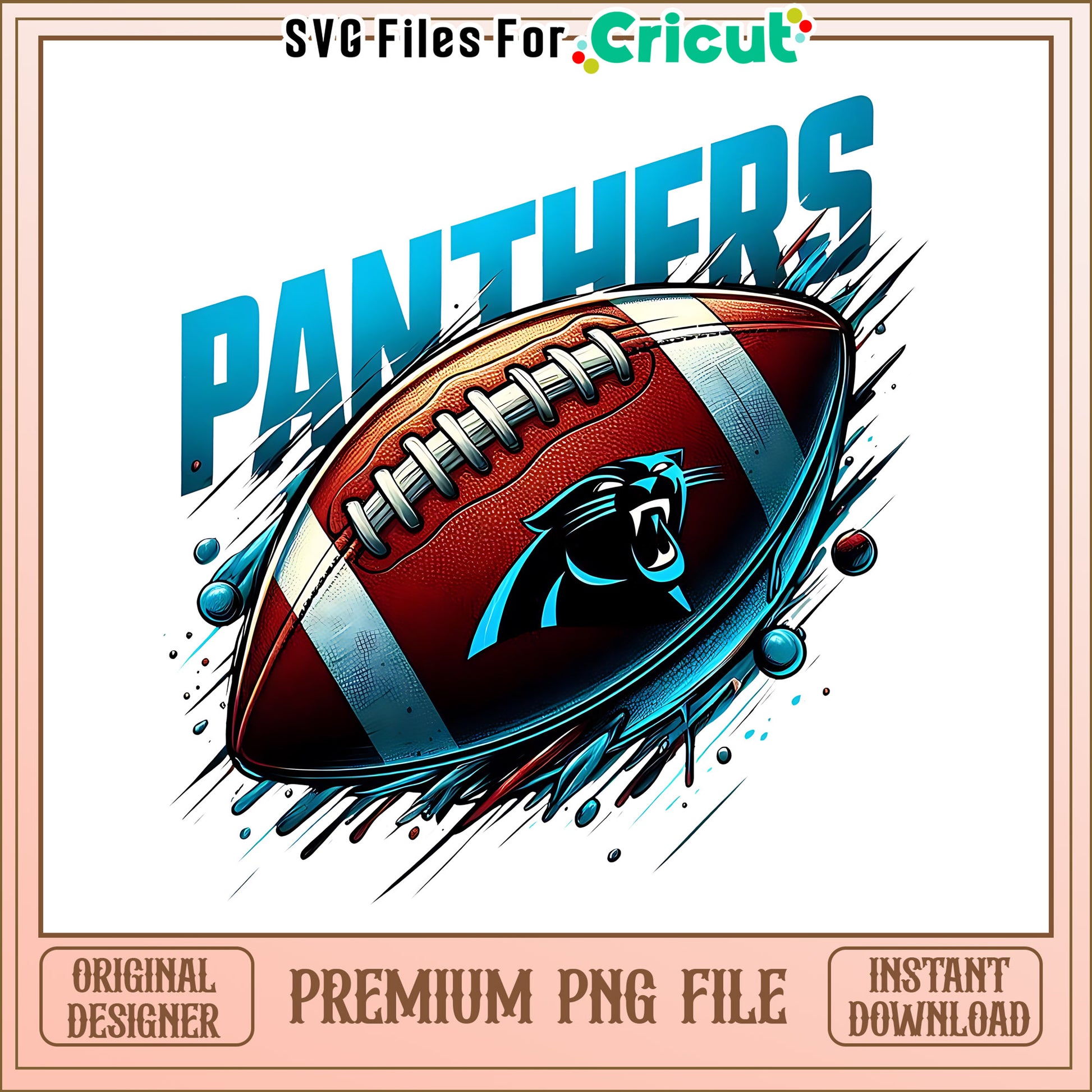 Panthers logo rugby ball png, Carolina Panthers png, NFL png