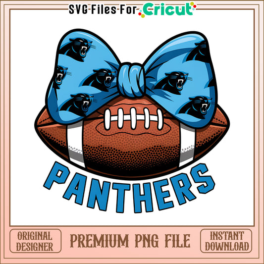 Panthers rugby ball and bow png, Carolina Panthers png, NFL png